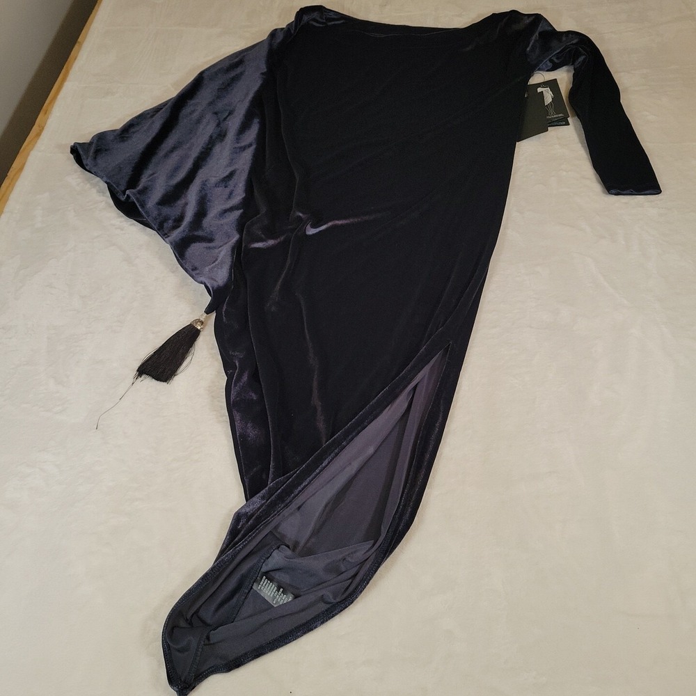 Coldesina Jenny Convertible‎ One Shoulder Dress Blue Velvet Size S NWT